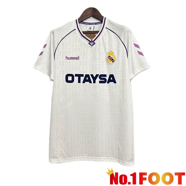Real Madrid Retro Home Soccer Jersey White 1990-1992