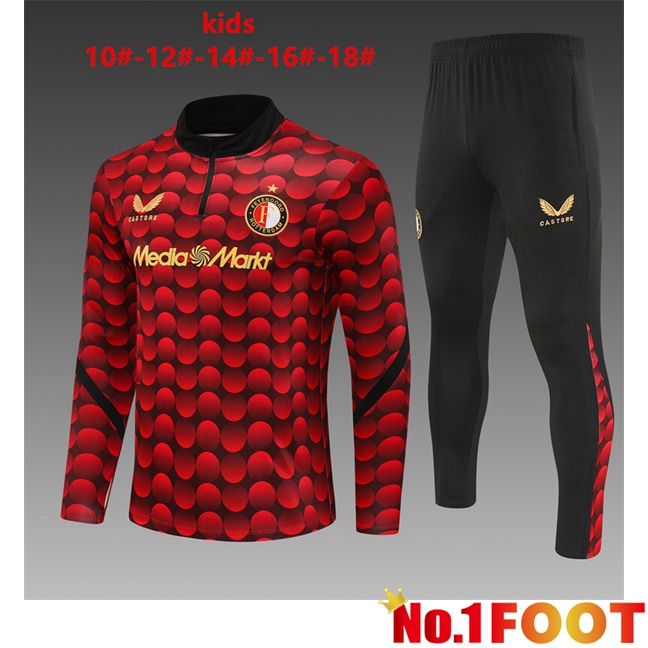 Feyenoord Kids kit Training Tracksuit Red 2025/2026