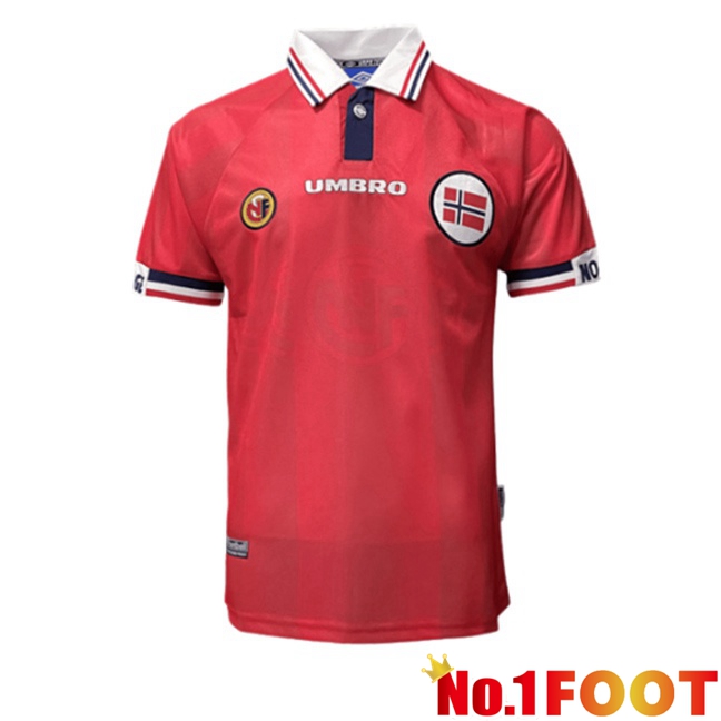 Norway Retro Home Soccer Jersey Red 1998-1999
