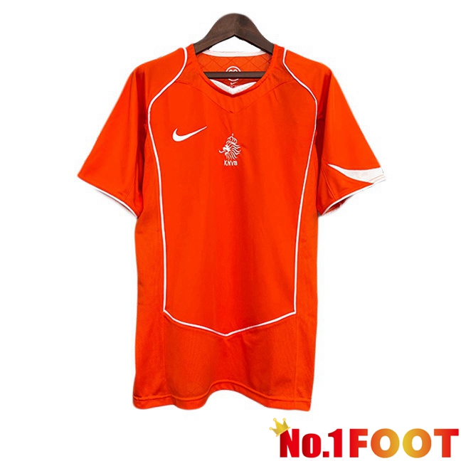 Netherlands Retro Home Soccer Jersey Orange 2004