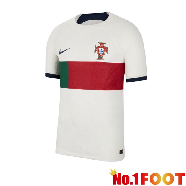 Portugal Retro Away Soccer Jersey White 2022