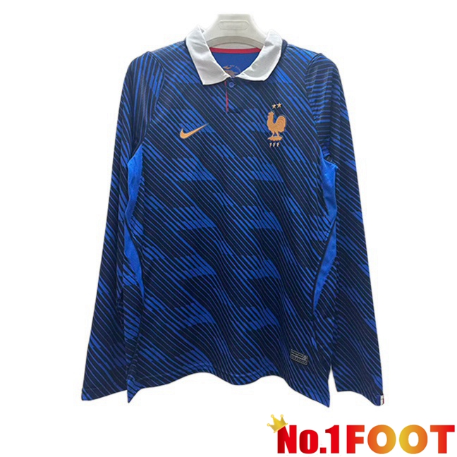 France Home Soccer Jersey Long sleeve Blue Royal 2026/2027